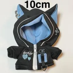 新品　10cm ぬいぐるみ　服　ぬい服　猫耳　パーカー　ジャケット　青