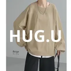 美品⭐️HUG.U異素材 ニットレディース ドッキング プルオーバー モックネック