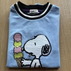 PEANUTS スヌーピー 半袖Tシャツ アイスクリーム スパンコール150 夏のサムネイル