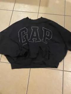 GAP クロップド丈 スウェット ブラック