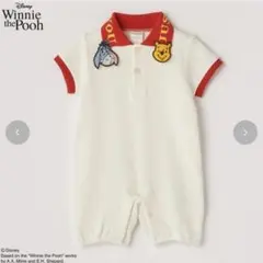 新品未使用　くまのプーさん　バースデイ　ディズニー　カバーオール　ロンパース