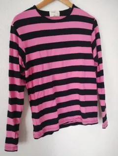 ボーダー柄　ロングTシャツ　ロンT 長袖Tシャツ　ロックバンド