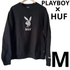 希少 PLAYBOY by HUF コラボ トレーナー ブラック スウェット