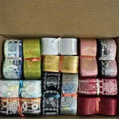 【108m】デザインリボン　まとめ売り 2.5cm幅 24種類×4.5m