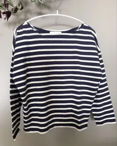 Aunt Marie's アントマリーズ　ボーダー ネイビー　ロンT バスク