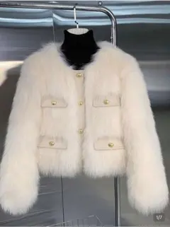 SHEIN ファーアウター ホワイト