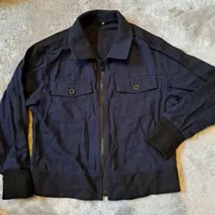 コムサイズム　ネイビー カジュアルジャケット ジッパー付き