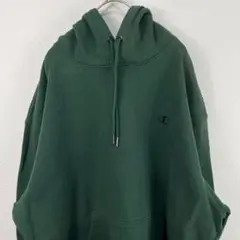 USA古着 チャンピオン champion 無地 パーカー 緑