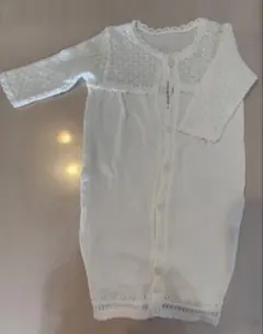 ホワイトロンパース レース装飾