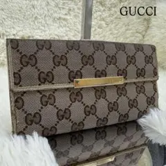 GUCCI グッチ ジャッキー GGキャンバス 長財布 ブラウン - メルカリ