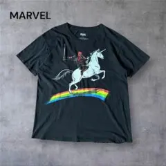 1123古着MARVELスパイダーマンTシャツ短丈デッドプールアメコミ好デザイン