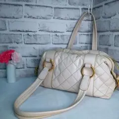 SAZABY サザビー 本革 上品 ショルダーバッグ ベージュ