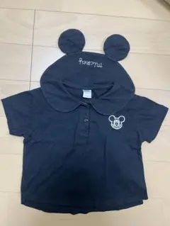 futafuta ミッキー耳 セーラー襟カットソー 黒 90 95