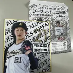 オリックス　バファローズ　２１　山﨑颯一郎　シークレット　ミニ色紙