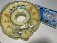 Swimava スイマーバ うきわ首リング アヒル柄 ポンプ付き