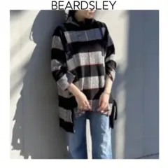 BEARDSLEY チェックチュニックニット　ブラック　ビアズリー　アルパカのサムネイル