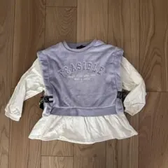 FEASIBLE 薄紫色 トレーナー 重ね着風