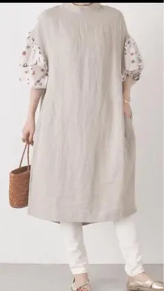 ☆美品！ビアズリー ワンピース　フラワープリント