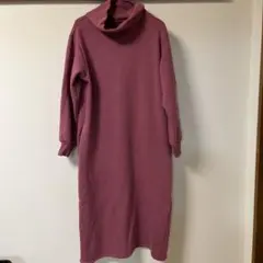 や*ん様 タートルネック パープル ロングワンピース