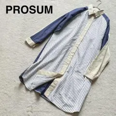 プローサム PRORSTM ワンピース シャツワンピース ストライプ柄 ゆったり