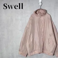 Swell　シルク混　ヴィンテージ　キルティング切替ブルゾン　ピンクベージュ　Mのサムネイル