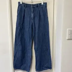 ユニクロ　ドレープデニムタックパンツ　L