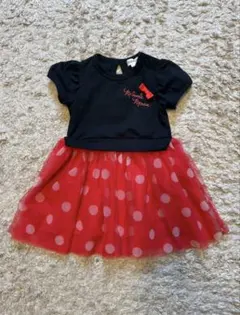 ディズニー ミニー　チュールワンピース コスプレ なりきり 半袖 80