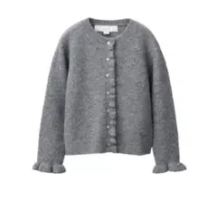 ZARA】パールニットジップアップカーディガン 新品未使用 Lサイズ 
