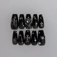 【現品】ネイルチップ　y2k サブカル　マグネット　クロムネイル