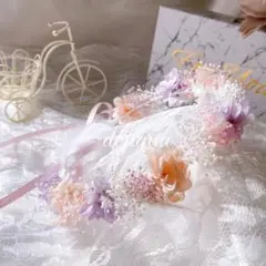 花かんむり　ベビー　キッズ　花冠 purple pink