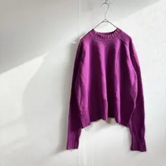 ミラ オーウェン ウール カシミヤ ニット パープル ゆったり 春 FREE
