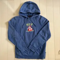 完売品　HUF ネイビー パーカー 『M』 刺繍デザイン 1点のみ！ 冬アイテム