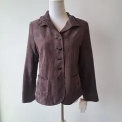 新品未使用　ブラウン テーラードジャケット スエード風　Mサイズ