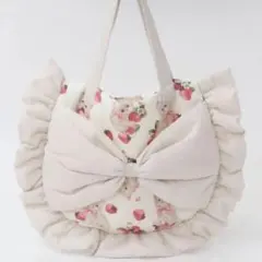 新品　alcali 青木美沙子 サイベリアンストロベリートートバッグ　ホワイトのサムネイル