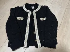 URAVI ジャケット カーディガン　140 黒　韓国風　フォーマル　発表会