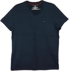 ❤️人気定番❤️トミーヒルフィガーVネック半袖Tシャツ紺新品タグ付シンプルロゴ無地
