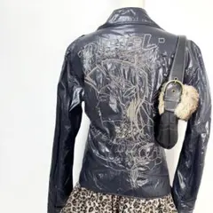 y2k❤️ 00s DIESEL ブレイブマン 刺繍 スタッズ 中綿 ライダース