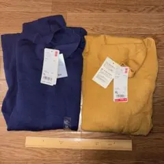 2 エクストラ ファイン メリノ リブ タートルネック セーター ユニクロ XL