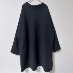ランズエンド チュニック モックネック 長袖 ビッグサイズ XL 黒 綿 混紡のサムネイル