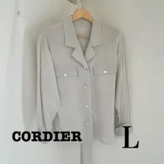 CORDIER ストライプ　長袖　シャツ　ブラウス　春夏　綿100％