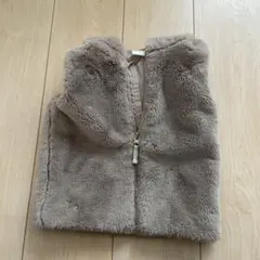 H&M フード付き ベージュファーベスト 90センチ
