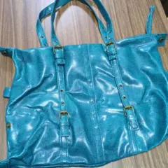 ターコイズ 合成皮革 ショルダーバッグ