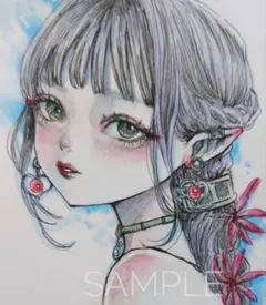 手描きイラスト アナログ オリジナル エルフ