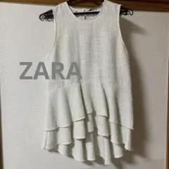 ZARAツイードペプラムトップス　ベスト