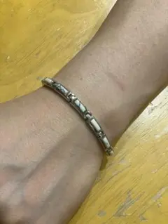 シルバーブレスレット、ホワイトターコイズ