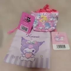 Kuromi & My Melody ミニポーチ　巾着袋のセット