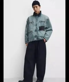ZARA コントラストカラー デニムジャケット　L
