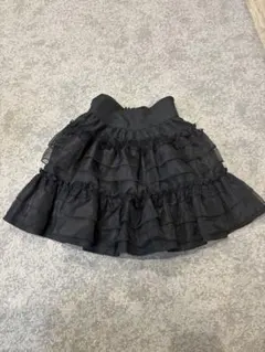 未使用【レピピアルマリオ】チュールフリルスカート　黒 　150