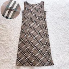 バーバリーブルーレーベル ノバチェック ワンピース ノースリーブ　ホースロゴ刺繍