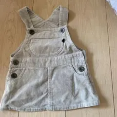 ベージュ コーデュロイ ジャンバースカート 80サイズ